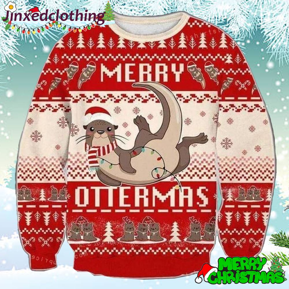 Merry Ottermas Womens Ugly Sweater For Unisex 